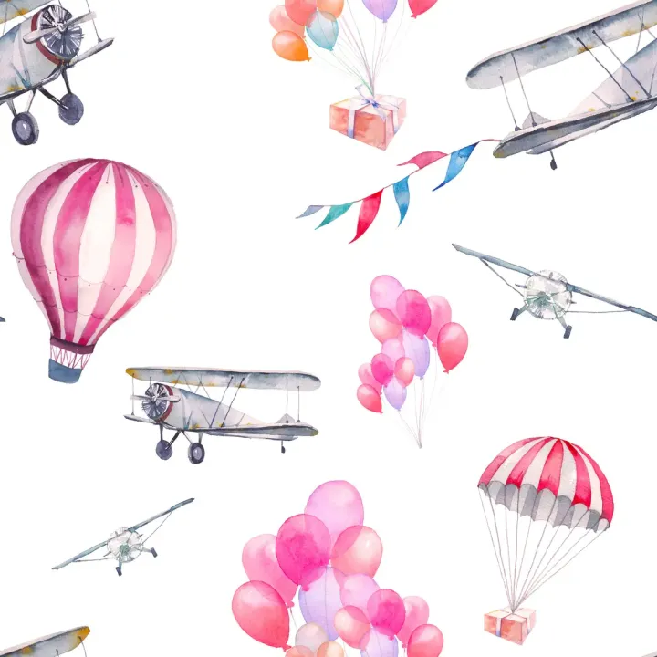 Tapeta Balony i Samoloty – Podniebna Przygoda dla Dzieci – produkt