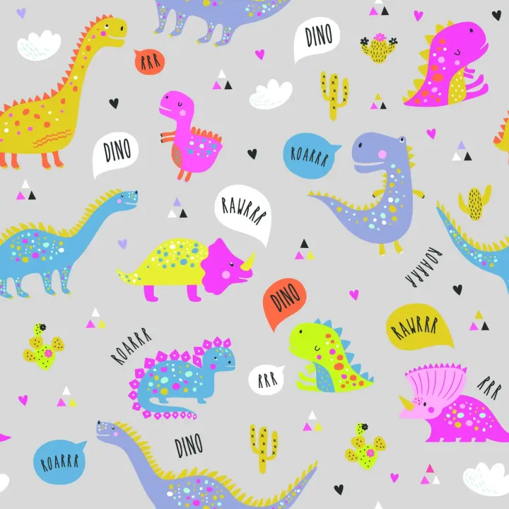 Tapeta Dla Dzieci – Kolorowe Dinozaury i Natura w Prehistorycznym Stylu – produkt