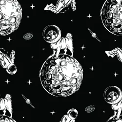 Tapeta Psy w Kosmosie – Eksploracja Kosmiczna z Psimi Podróżnikami