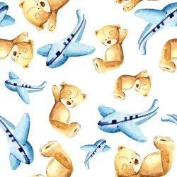 Tapeta Dla Dzieci – Misie i Samoloty Pełne Przygód