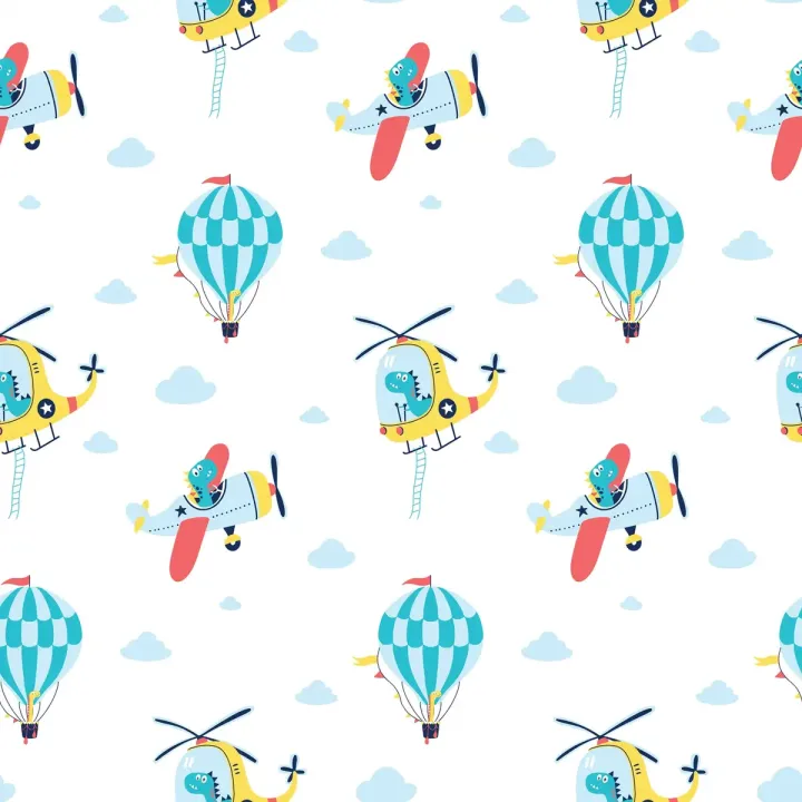 Tapeta Kolorowe Balony i Samoloty – Lotnicza Przygoda dla Dzieci – produkt