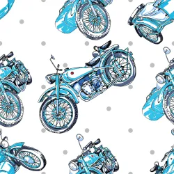 Tapeta Niebieskie Motocykle Vintage – Kultura Motocyklowa i Styl Retro