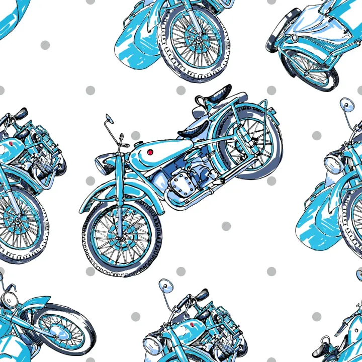 Tapeta Niebieskie Motocykle Vintage – Kultura Motocyklowa i Styl Retro – produkt
