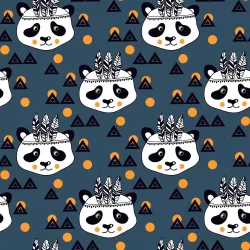 Tapeta Pandy Indianie – Etno Design z Geometrycznymi Wzorami