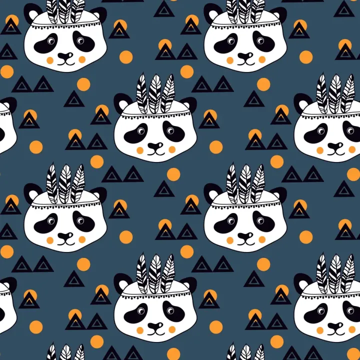 Tapeta Pandy Indianie – Etno Design z Geometrycznymi Wzorami – produkt
