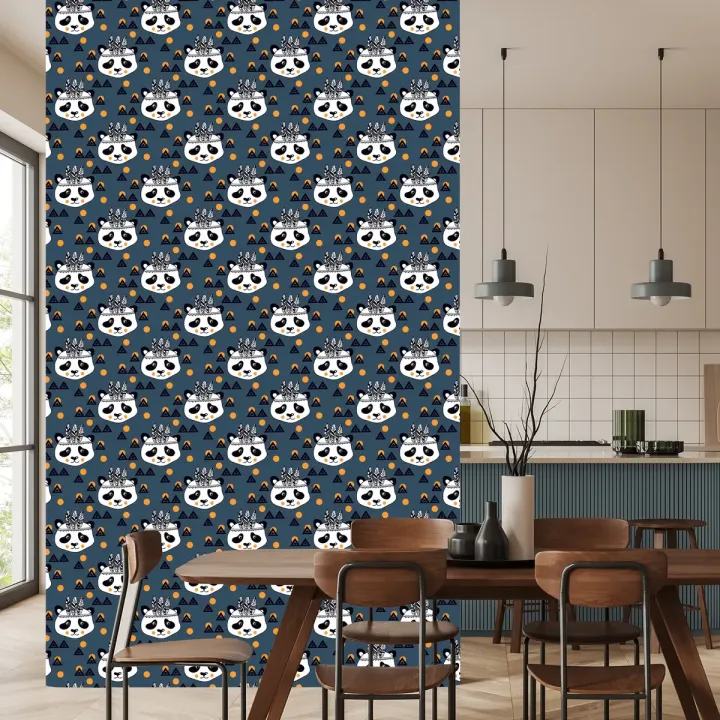Tapeta Pandy Indianie – Etno Design z Geometrycznymi Wzorami