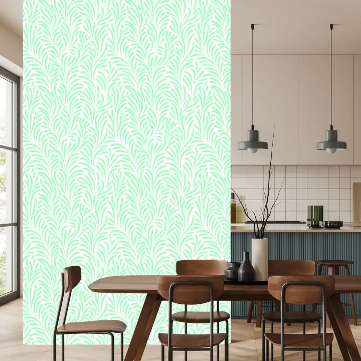 Tapeta Delikatne Liście – Botaniczny Wzór w Stylu Retro