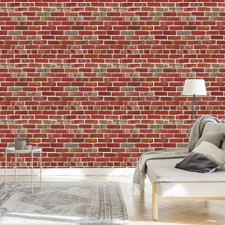 Tapeta Cegła-Mur 3D – Surowa Ceglana Elewacja w Stylu Loft