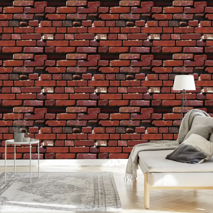 Tapeta Czerwona Cegła – Industrialny Mur w Stylu Loft