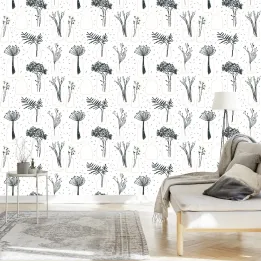 Tapeta Do Biura – Rośliny i Kwiaty w Stylu Skandynawskim