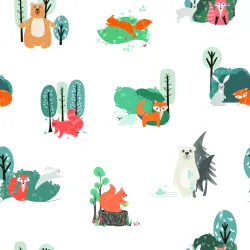 Tapeta Las – Skandynawskie Leśne Zwierzęta i Natura