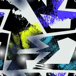Tapeta Fioletowo Żółte Graffiti – Nowoczesna Sztuka Uliczna