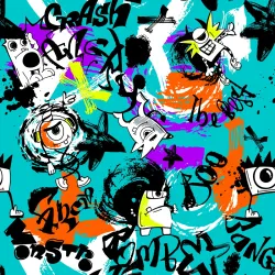 Tapeta Kolorowe Potwory – Graffiti i Street Art do Wnętrz