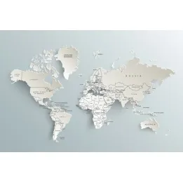 Obraz Mapa Świata – Kontynenty i Geografia w 3D