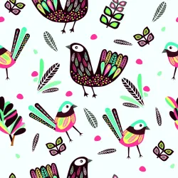 Tapeta Ptaki w Stylu Boho – Rozgwiazdy i Płonące Liście