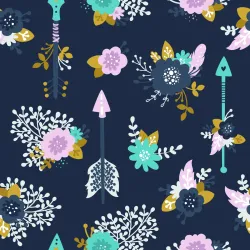 Tapeta Indiańskie Strzały – Kwiatowy Motyw Boho i Etno