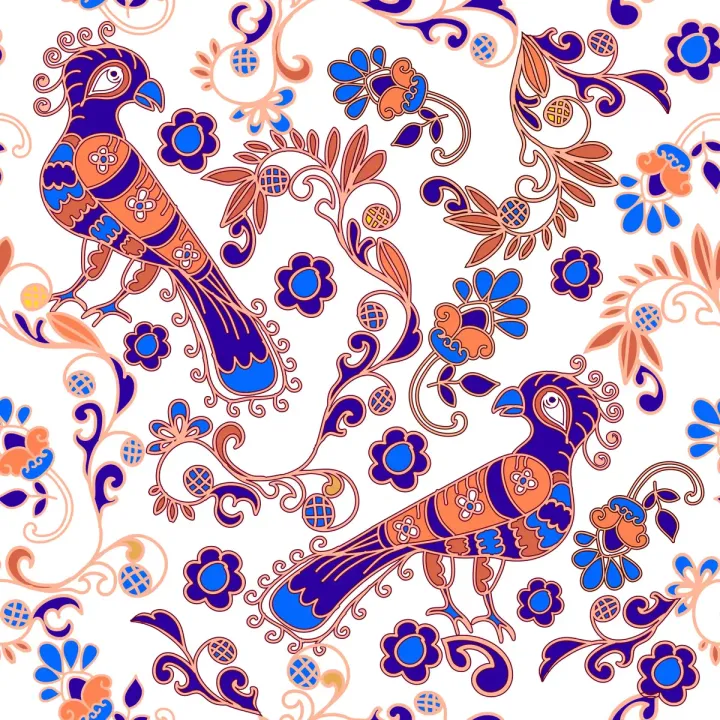 Tapeta Ptaki i Rośliny – Egzotyczne Ornamenty w Stylu Dżungli – produkt