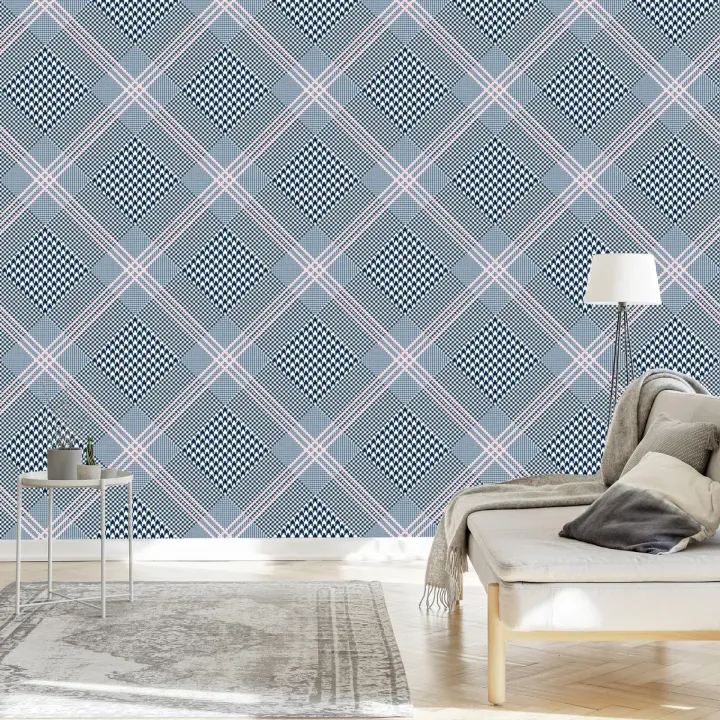 Tapeta Stylowa Krata – Geometryczny Wzór Pepitki
