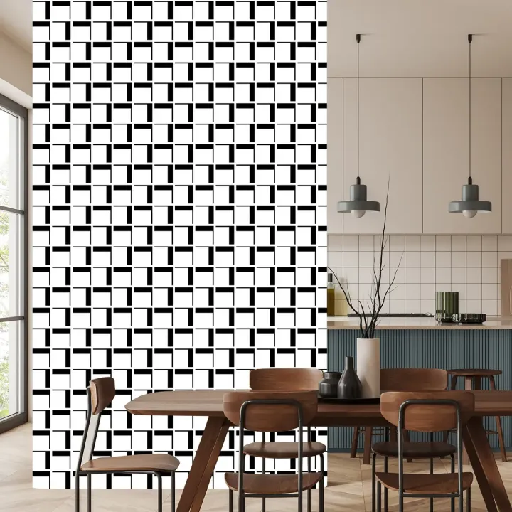 Tapeta Geometryczna W Kratę – Abstrakcja Op-Art do Wnętrz