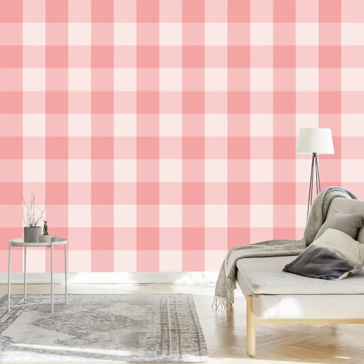 Tapeta Pastelowa Krata – Abstrakcja Geometryczna w Stylu Skandynawskim