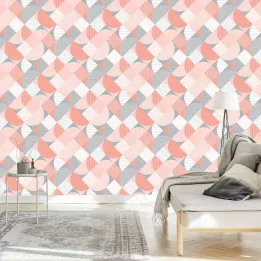 Tapeta Abstrakcyjna Mozaika Geometryczna – Wzory Trójkątów i Romby