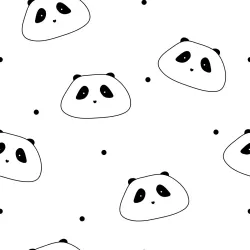 Tapeta Dla Dzieci – Pandy w Abstrakcyjne Kropki