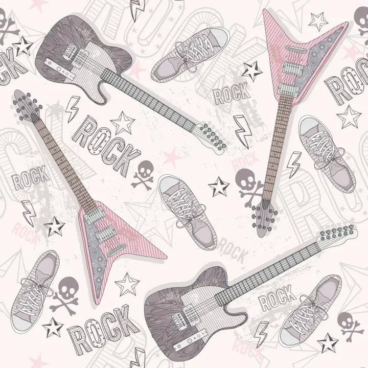 Tapeta Kolaż Muzyczny – Gitara Elektryczna i Gwiazdy Rocka – produkt