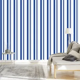Tapeta Niebiesko-Pionowe Paski – Abstrakcja Geometryczna w Minimalistycznym Stylu
