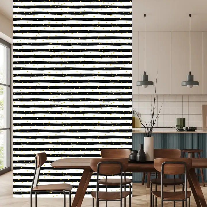 Tapeta Nowoczesna – Abstrakcja Geometryczna w Paski i Kropki