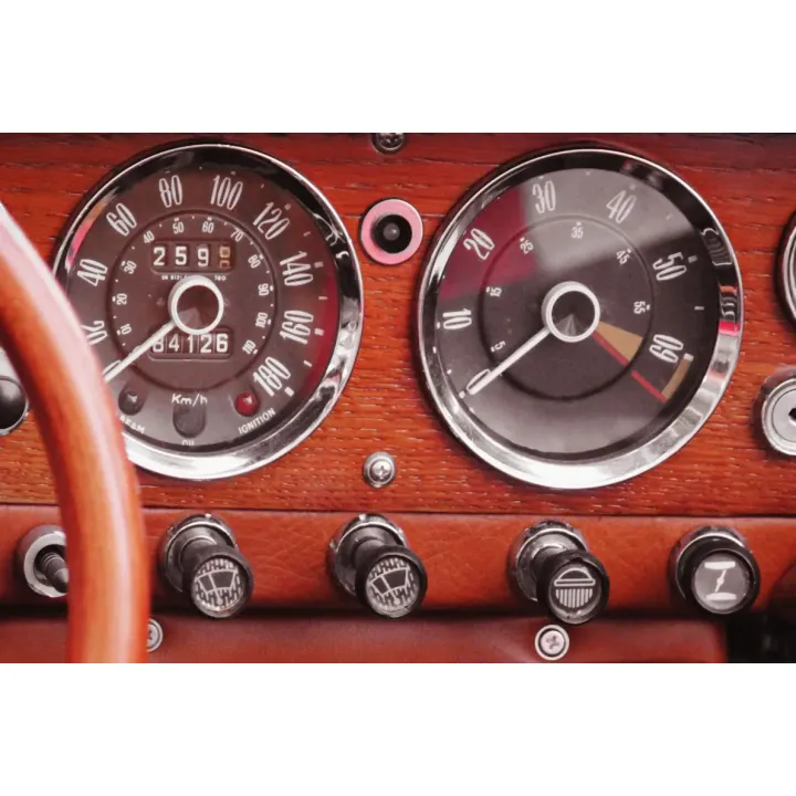 Obraz Wieloczęściowy Liczniki Samochodowe – Retro Motoryzacja i Klasyczne Auto