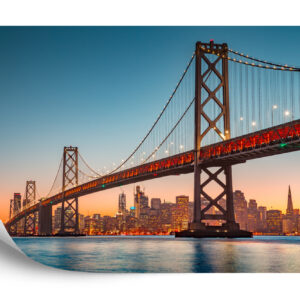 Fototapeta San Francisco Skyline With Oakland Bay Bridge At Sunset