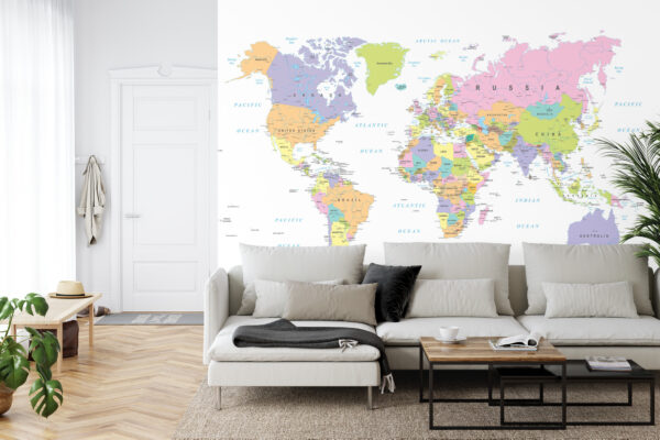Fototapeta Mapa Świata - aranżacja mieszkania