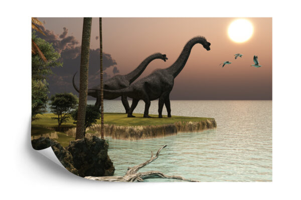 Fototapeta Dinozaury Nad Wodą - aranżacja