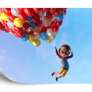 Fototapeta Chłopiec Z Balonami W Locie - aranżacja