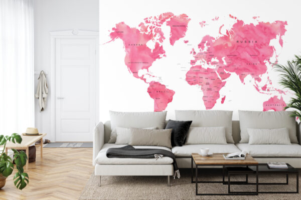 Fototapeta Mapa Świata - aranżacja mieszkania