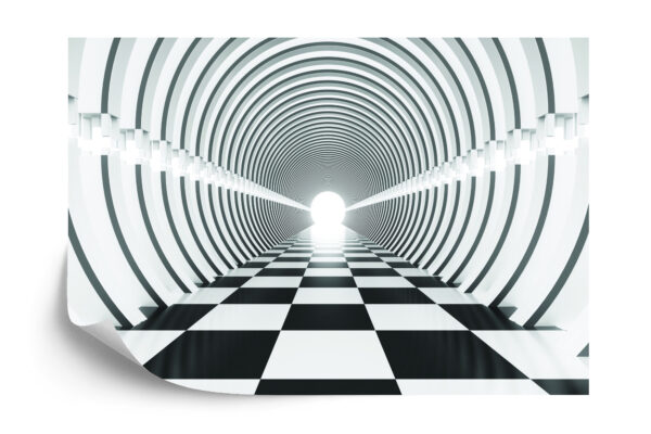Fototapeta 3D Tunel - Czarno-Biała - aranżacja