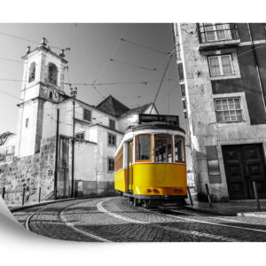 Fototapeta Tramwaj W Zabytkowej Dzielnicy Lizbony - aranżacja