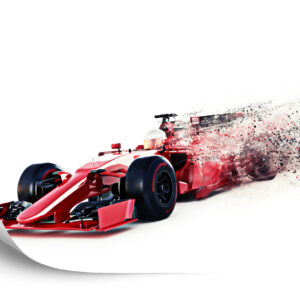 Fototapeta Abstrakcyjny Bolid F1 - aranżacja