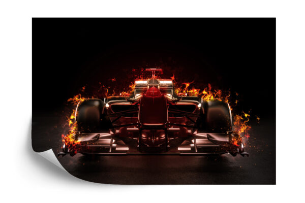Fototapeta Płonący Bolid F1 - aranżacja
