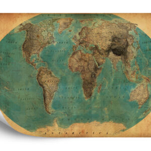 Fototapeta Stara Mapa Świata - aranżacja