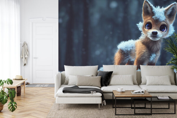 Fototapeta Red Fox In The Snow - aranżacja mieszkania