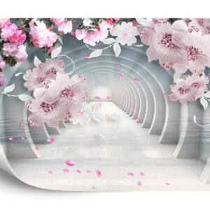 Fototapeta 3D Wallpaper Pink Jewelry Flowers - aranżacja