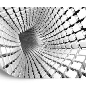Fototapeta Abstract Geometric Background With A Tunnel Going To Perspective. 3D Render - aranżacja