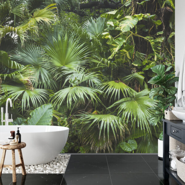 Fototapeta Piękne Liście Palmowe W Tropikalnej Dżungli - aranżacja salon