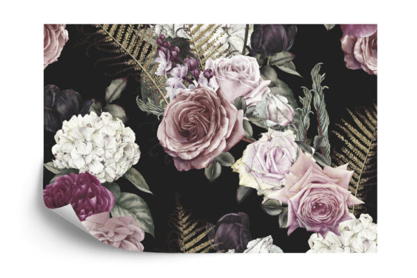 Fototapeta Kolorowe Róże W Stylu Vintage - aranżacja