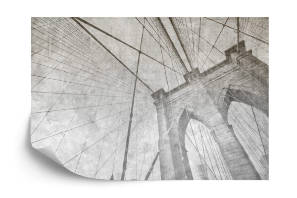 Fototapeta Monochromatyczny Grunge Z Mostu Brooklyńskiego - aranżacja