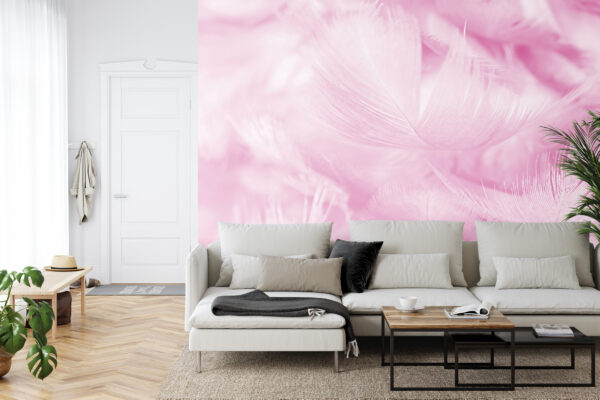 Fototapeta Pióra W Kolorze Różowym - aranżacja mieszkania