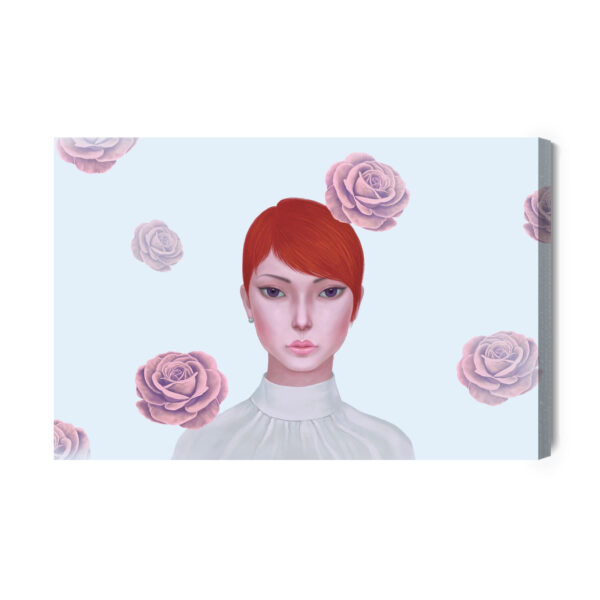Obraz Na Płótnie Woman And Rose Flowers. Concept Idea Art Of Surreal