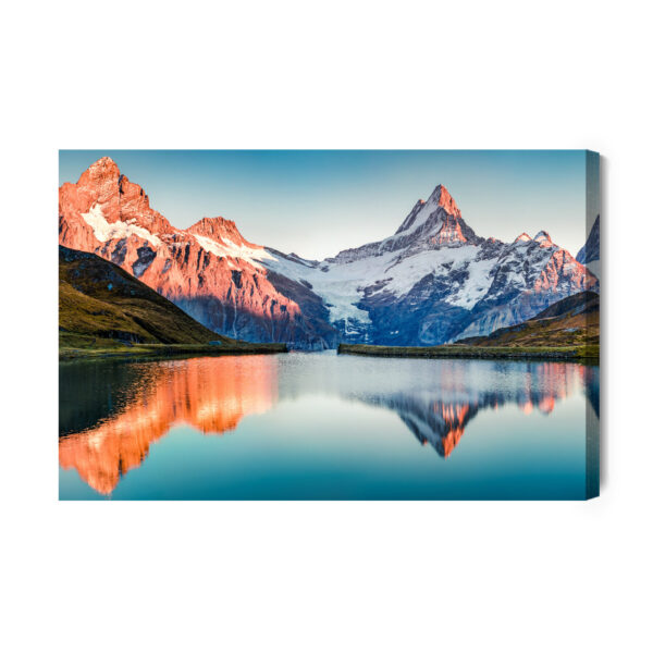 Obraz Na Płótnie Jezioro W Szwajcarskich Alpach - aranżacja