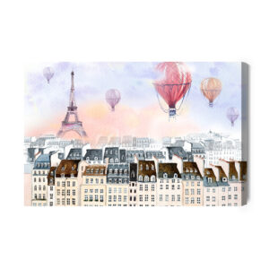 Obraz Na Płótnie Balony Latające Nad Paryżem - aranżacja